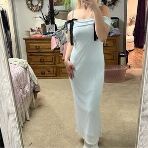 NWOT Wild Fable baby blue black bow maxi dress